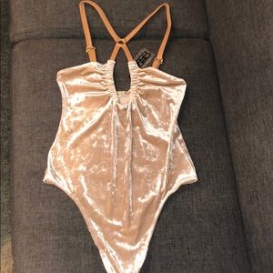For Love & Lemons crushed velvet body suit